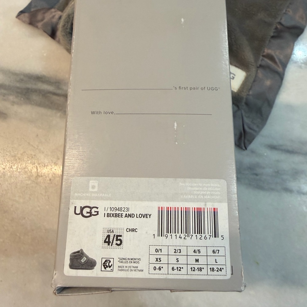UGG Soft Gray Kids Slippers Bixbee and Lovey size 4/5 - Picture 7 of 12